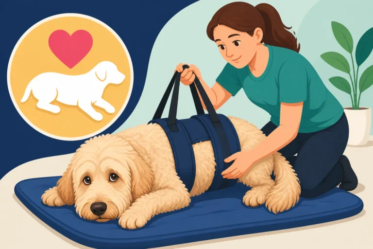 Supporting a Sixty Pound Labradoodle That Cannot Rise