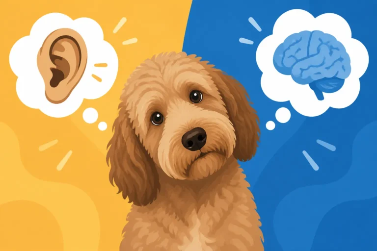 Whether an Old Labradoodle's Head Tilt Is Ear or Brain