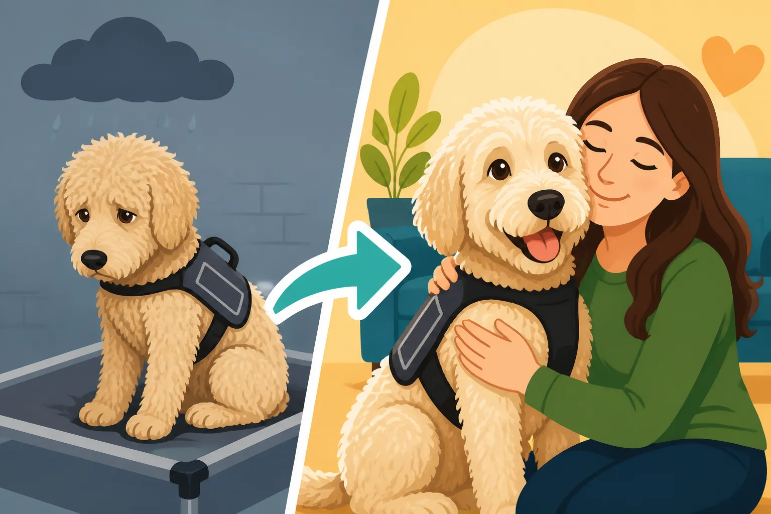 What a Washed Out Service Labradoodle Is Placed For