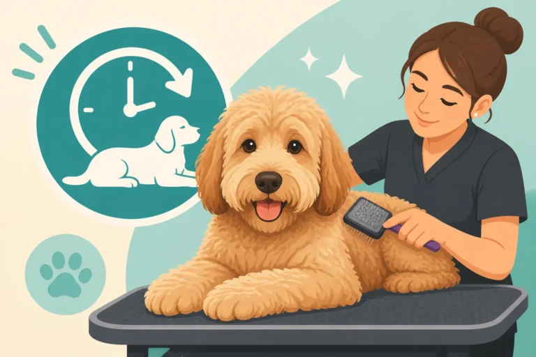 Teaching a Labradoodle to Lie Still for a Ninety Minute Groom