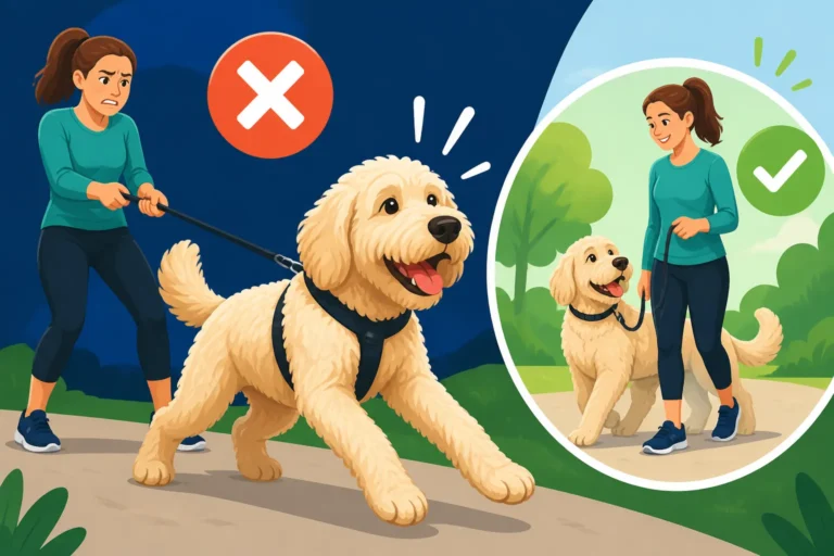 Teaching a Sixty Pound Labradoodle Not to Pull