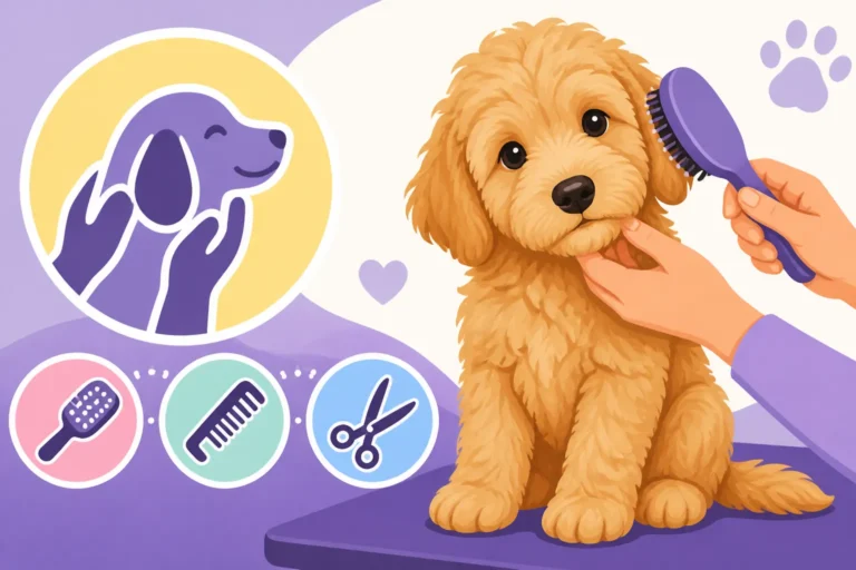 Starting Grooming Handling on a Labradoodle Puppy