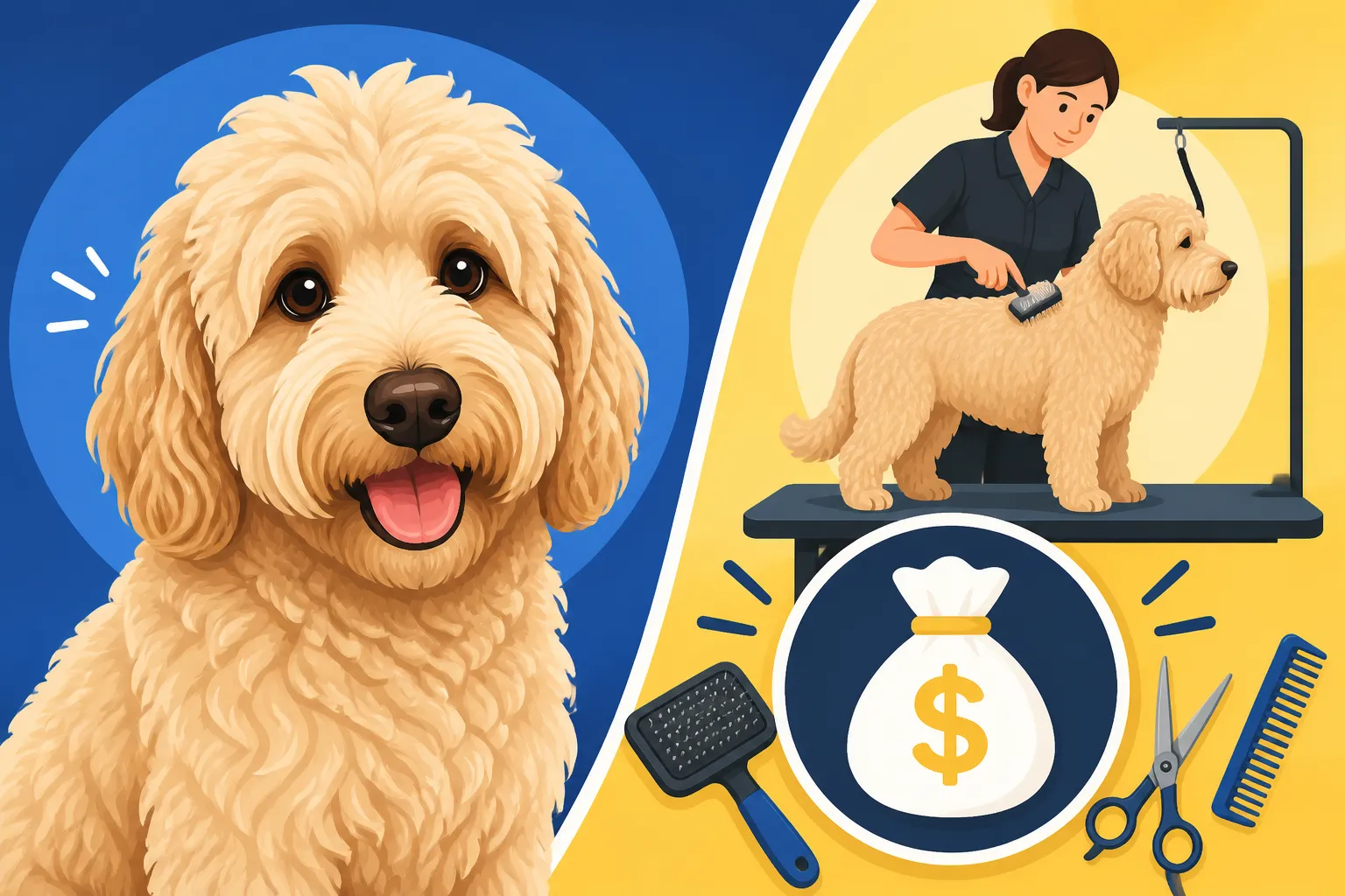 Why a Wool Coated Labradoodle Costs More to Groom