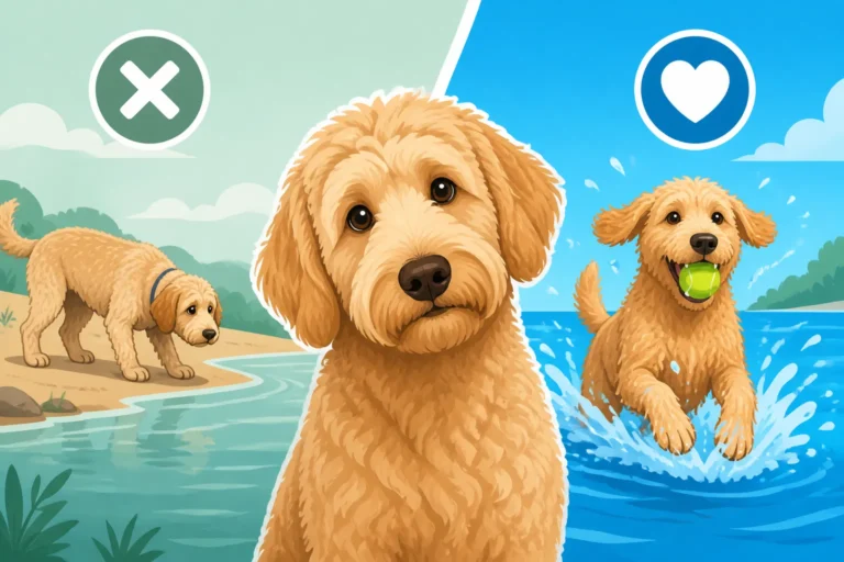Whether a Labradoodle Takes to Water on Its Own