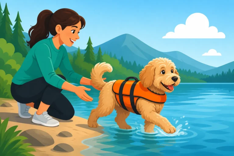 Introducing a Labradoodle to a Lake Safely