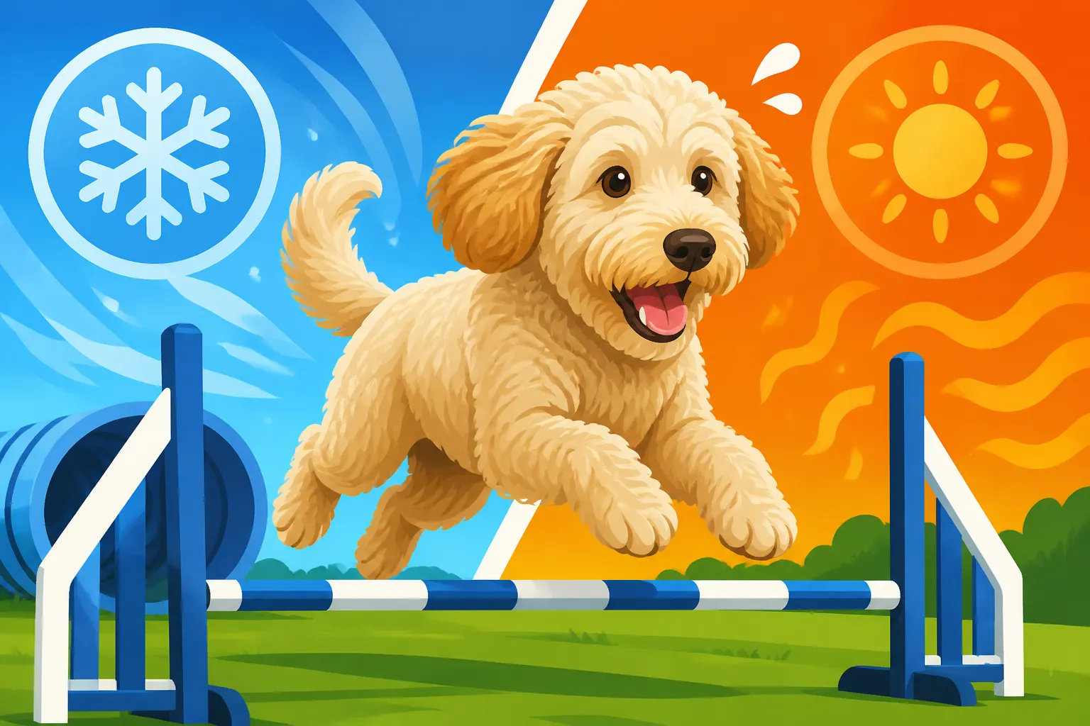 Whether a Labradoodle's Coat Overheats in Agility