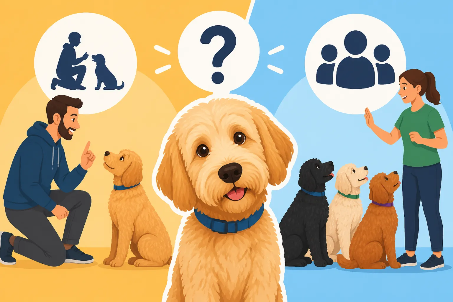Whether a Labradoodle Needs a Trainer or a Class