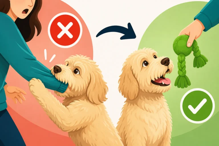 Redirecting a Labradoodle That Grabs Sleeves
