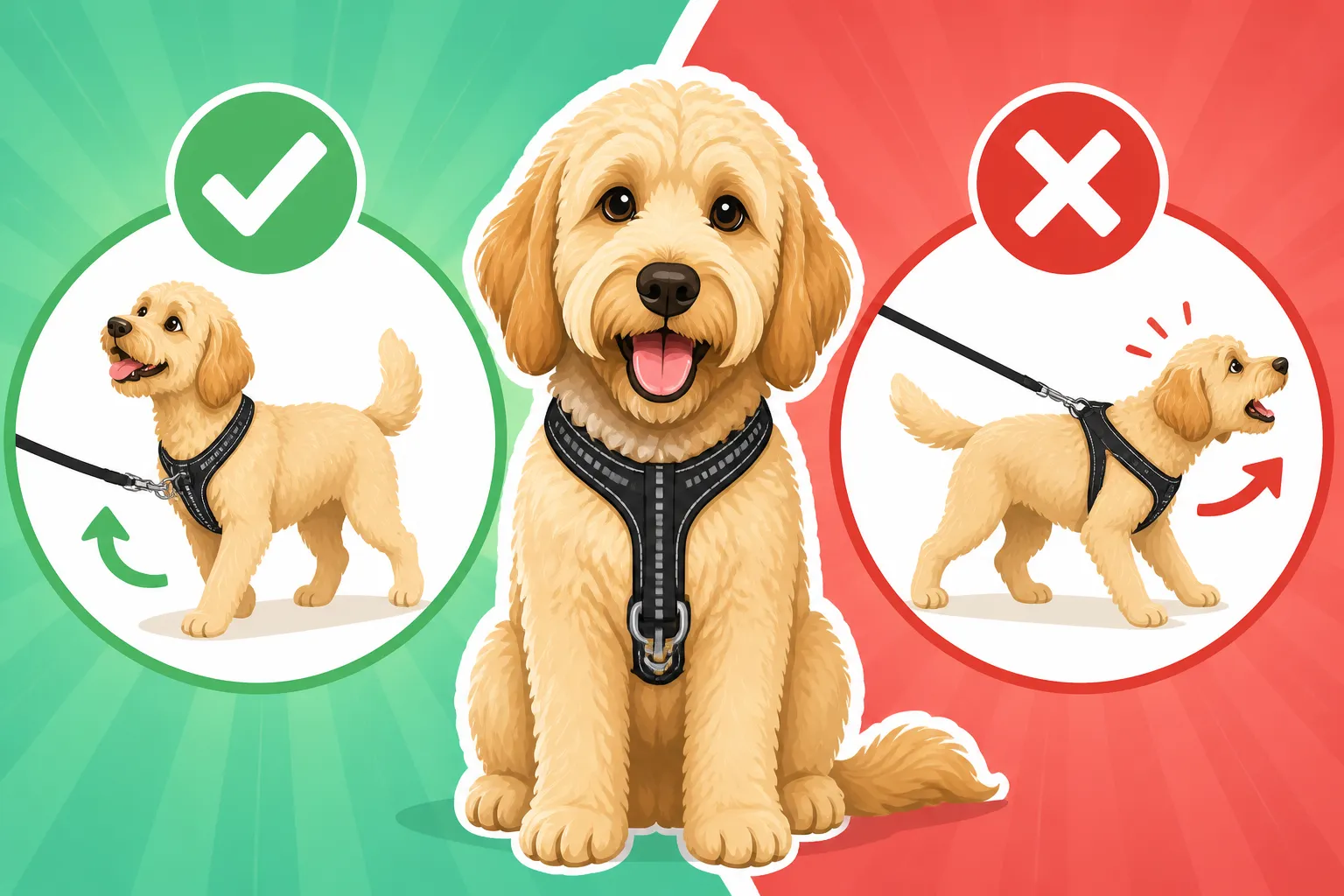 Whether a Front Clip Harness Mats a Labradoodle