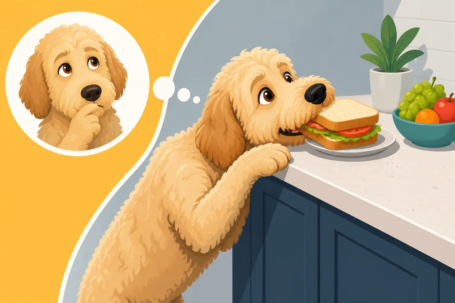 Whether a Labradoodle Steals Food Off the Counter