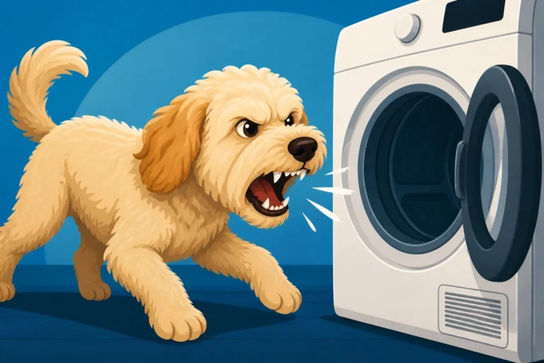 A Labradoodle That Snaps at the Dryer