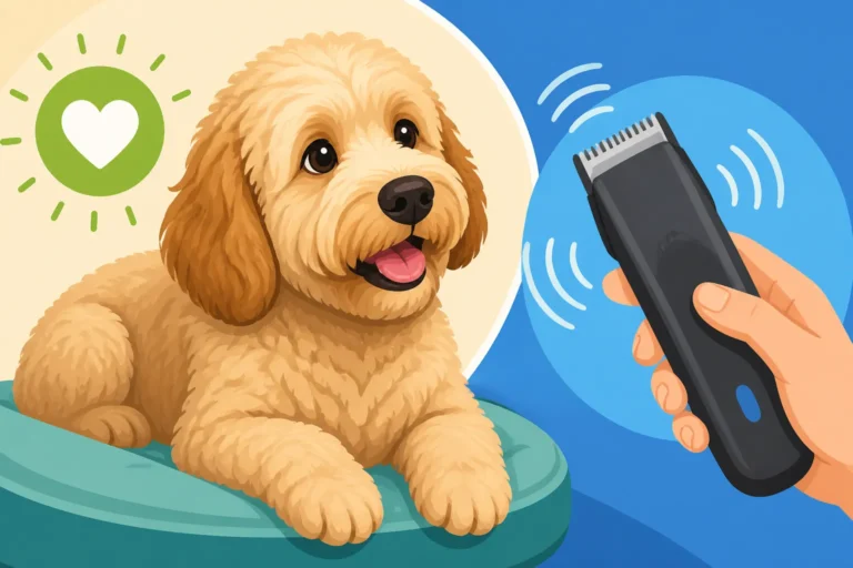 Desensitizing a Labradoodle to the Clipper Vibration