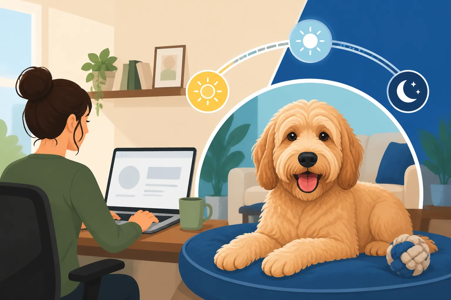 Whether a Labradoodle Copes With a Full Workday