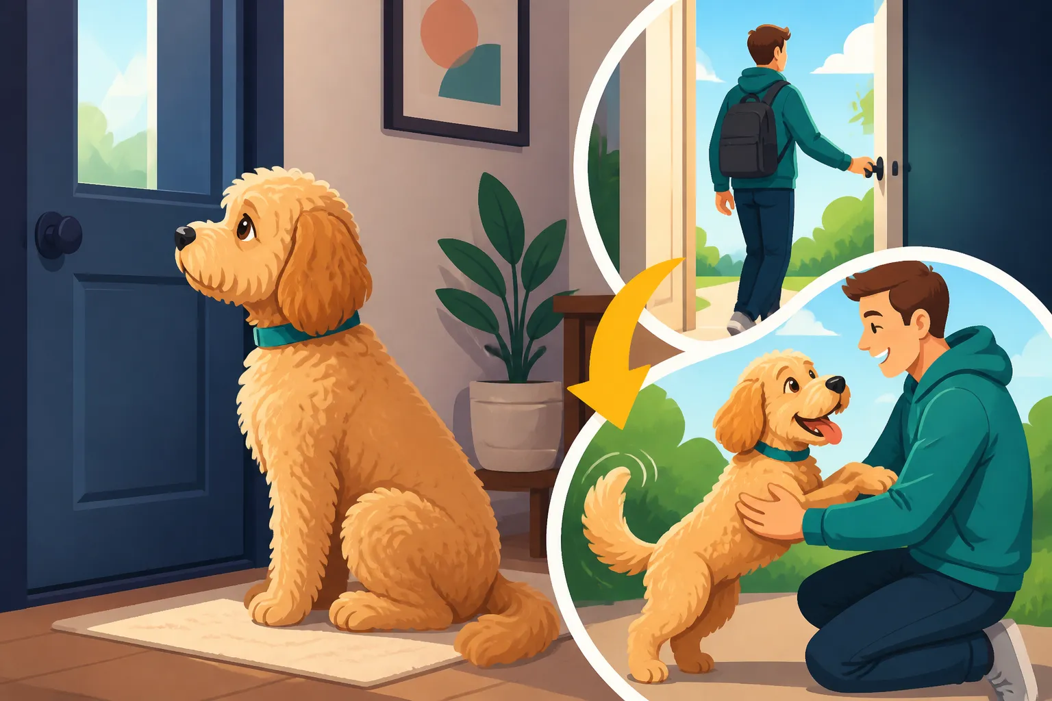 Teaching a Labradoodle That You Come Back
