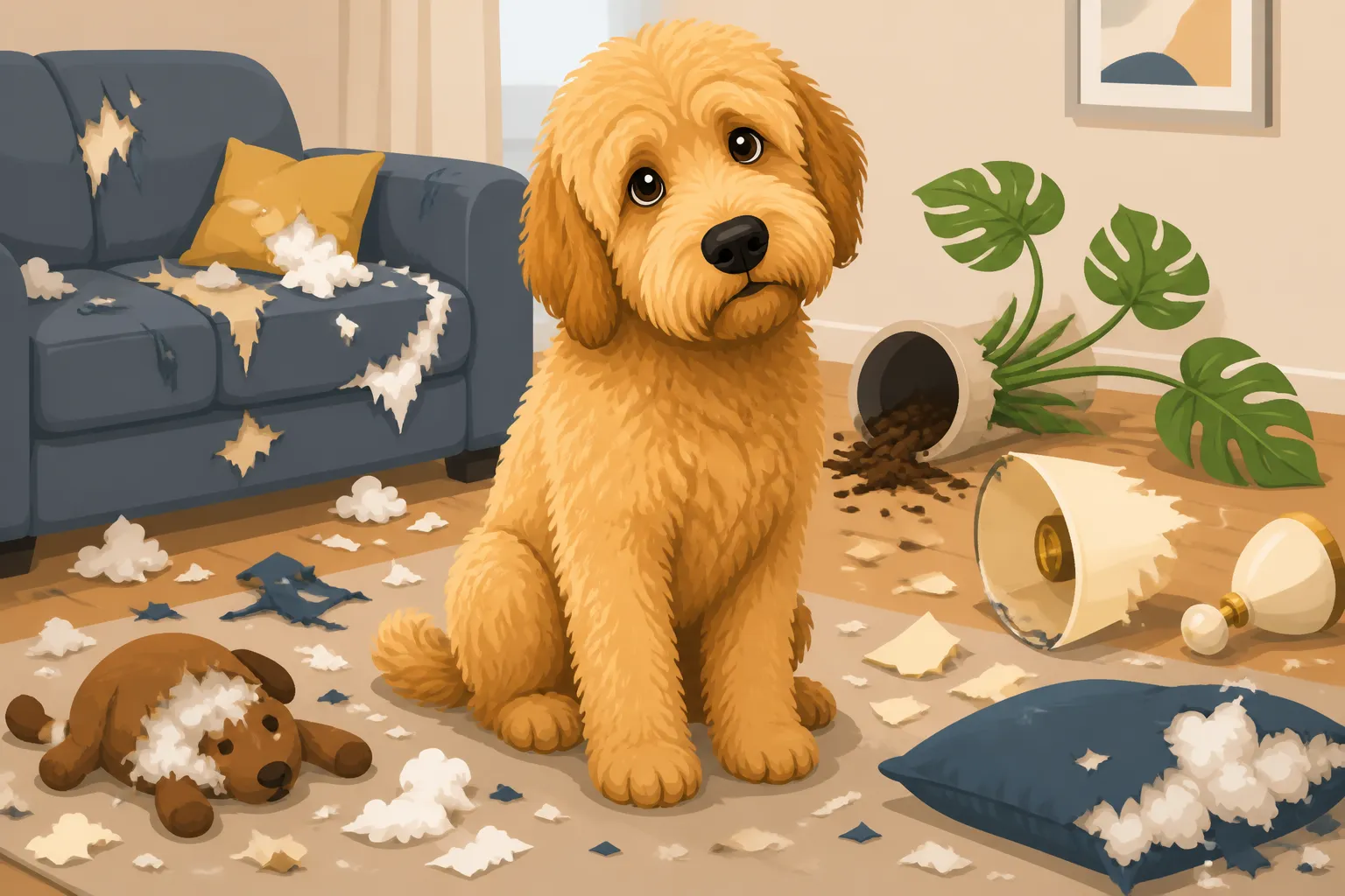 What a Labradoodle Destroys When Left Alone