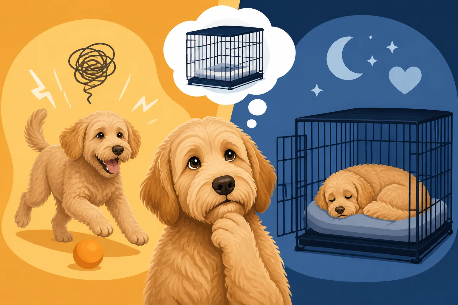 Whether a Crate Helps a Labradoodle Switch Off
