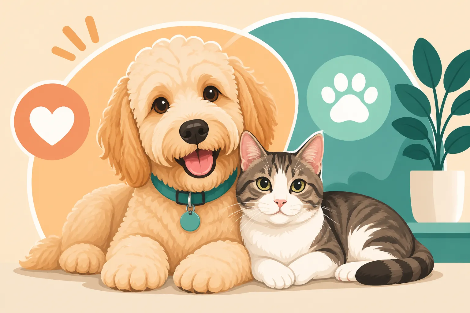 Whether a Labradoodle Lives With Cats