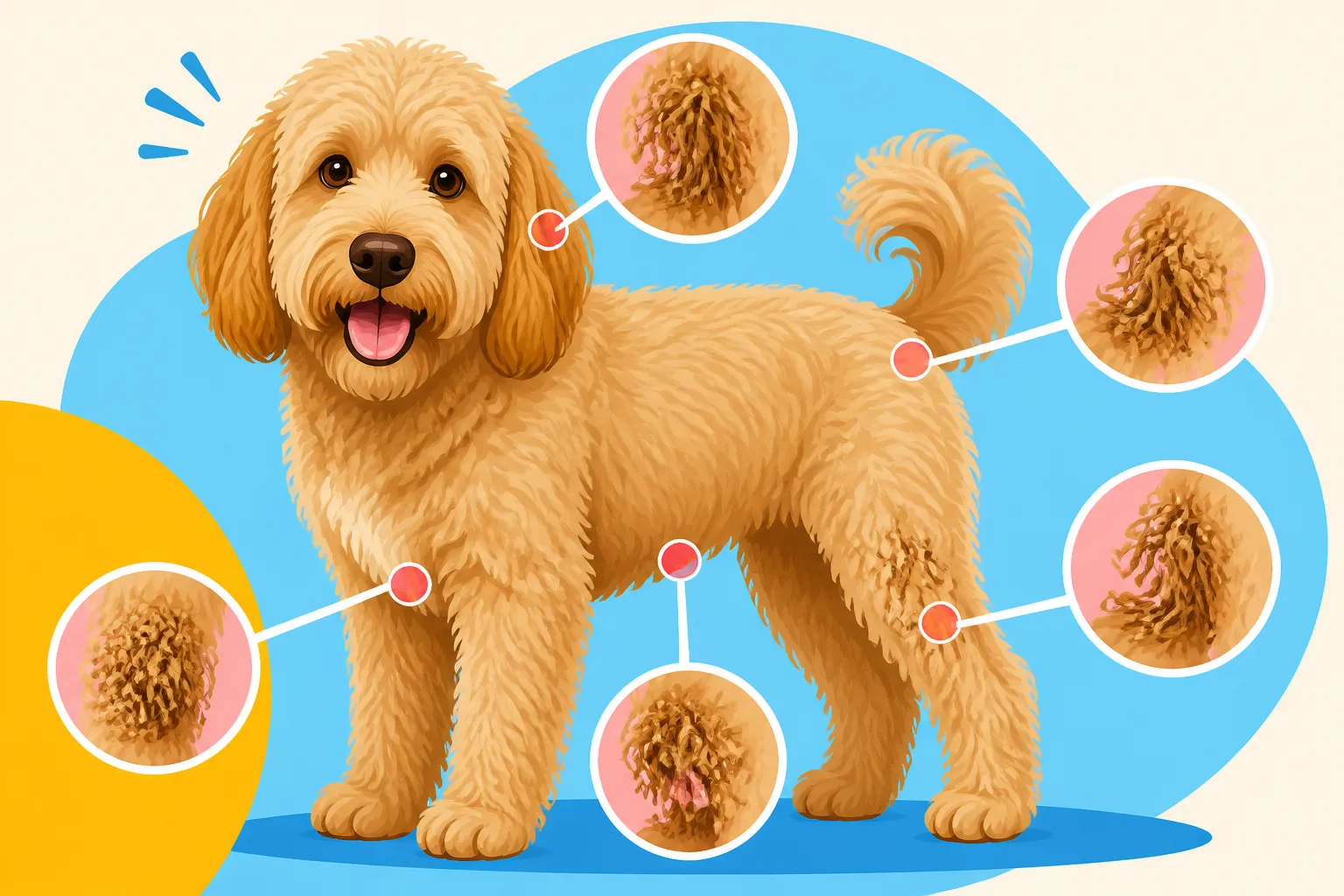Where Mats Form First on a Labradoodle