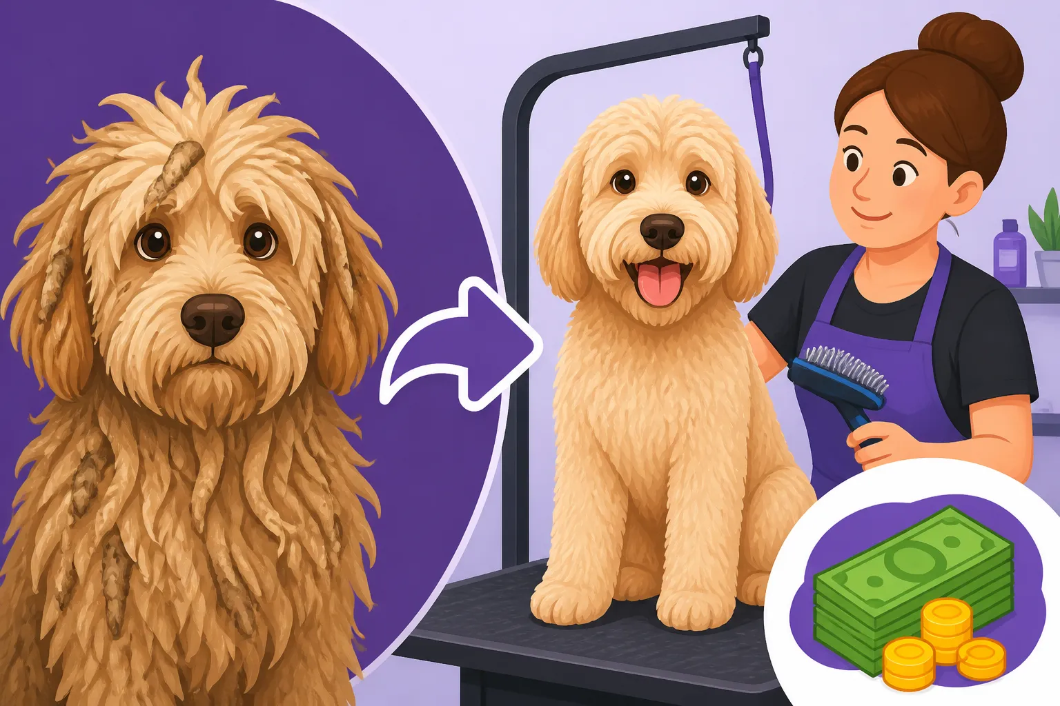 What a Groomer Charges to Strip a Matted Labradoodle