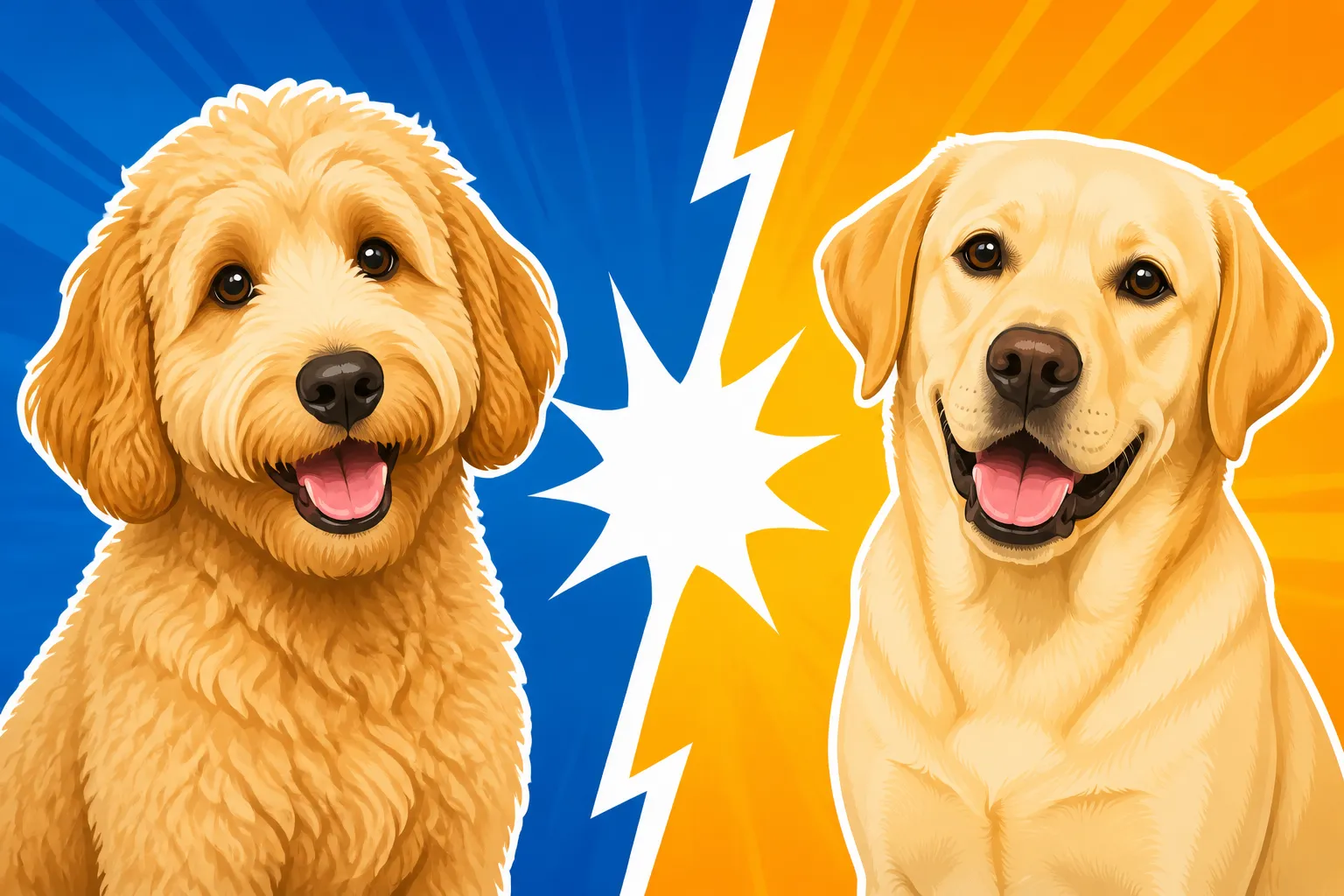 The Labradoodle Against a Purebred Labrador