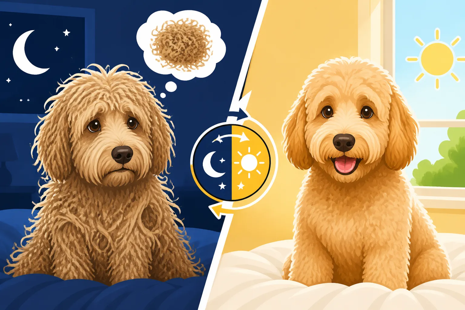 Whether a Labradoodle Mats Overnight During the Change