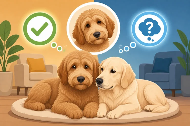 Whether a Labradoodle Settles Beside Another Dog