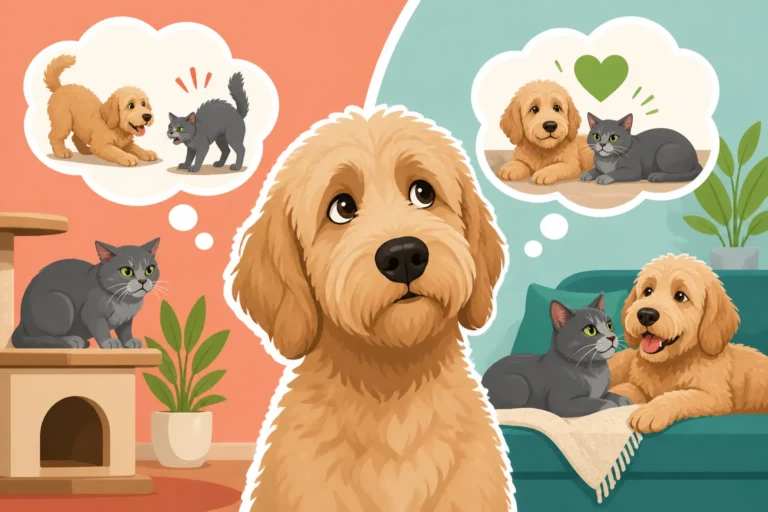 Whether a Labradoodle Settles Into a Cat Household