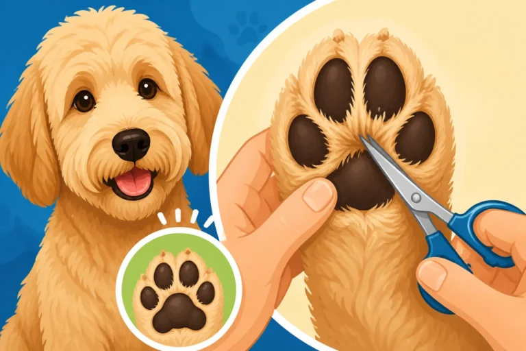 Trimming the Hair Between a Labradoodle's Pads