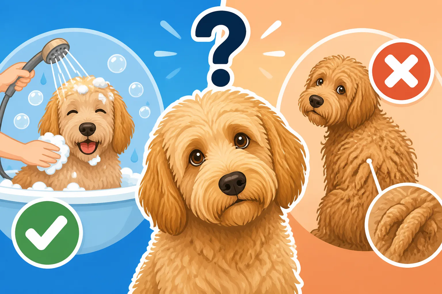 Whether Bathing a Labradoodle Between Grooms Causes Mats