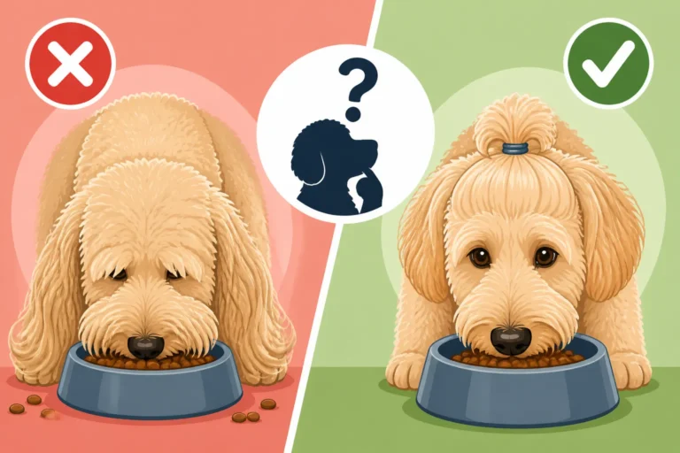 Whether a Labradoodle's Ears Should Be Tied Back to Eat