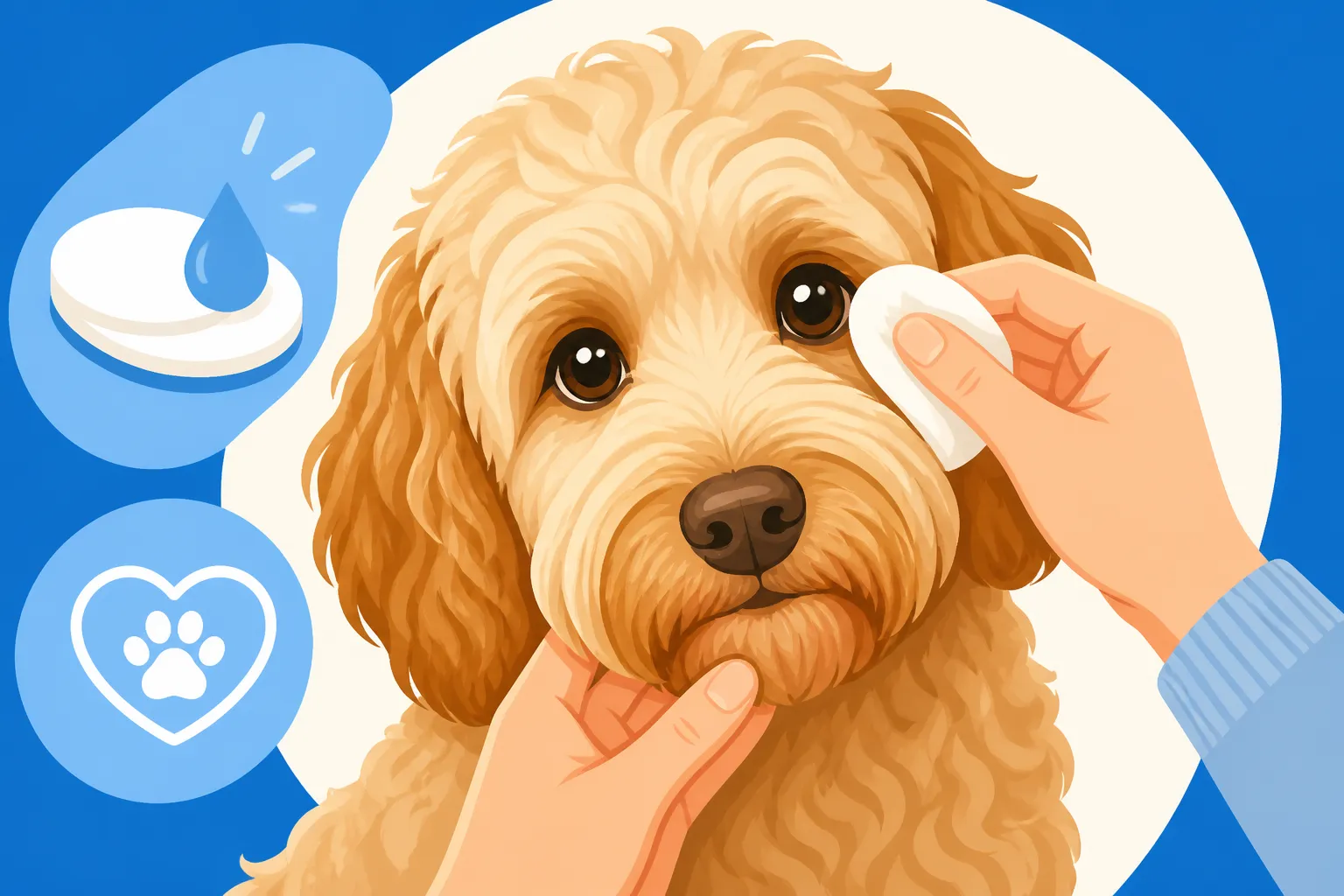 Cleaning a Labradoodle's Eyes