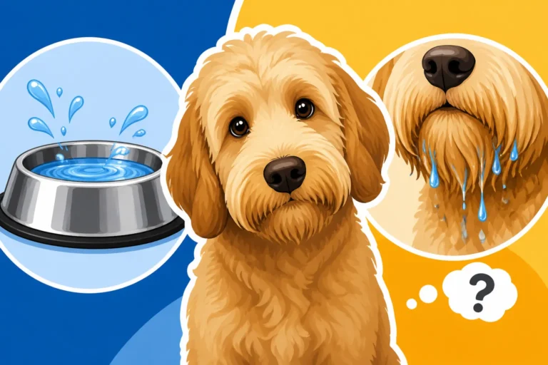Whether a Bowl Wets a Labradoodle's Beard